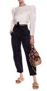 Ulla Johnson Storm Tie Waist Tapered Jeans in Black 80s Baggy Size 6