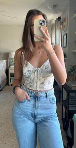 White Floral Corset Top 