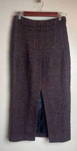 Brock Collection Linen Wool Alpaca Blend Front Slit Pencil Skirt Sz. 2