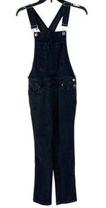 Garage X-Small Denim Jean Overalls Straight Leg Stretch Pockets Faded Black Wash