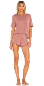 eberjey finley top & short in hazelnut