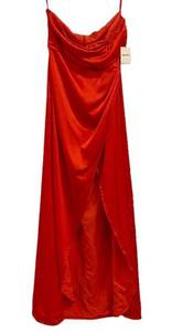 superdown Red Satin Loren Strapless Maxi Gown Sz M NWT