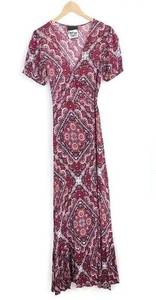 DARLOVE JONES Maxi Wrap Dress Pink Magenta M