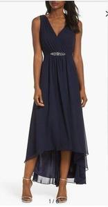 Eliza J Embellished High/Low Chiffon Dress NWT (flaw)