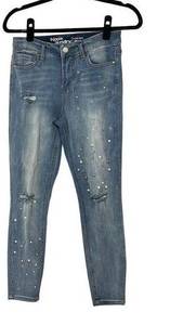 Hippie Laundry Pearl Embellished Mid Rise Skinny Jeans