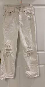 Daze Jeans Daze 28 White Distress/rip Jeans