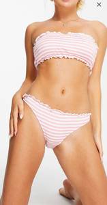 ASOS Pink And White Striped Bikini