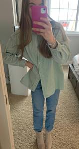 Green Corduroy Button Up Shirt