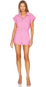 Pink Denim Romper