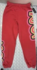 Rainbow Sweatpants Unisex Sz Small Cotton Red