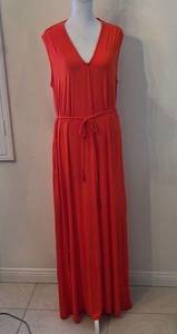 Matilda Jane flaming orange szL sleeveless braided tassel tie maxi dress EUC