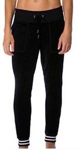 Betsey Johnson Medium Black Velour Joggers Sweatpants