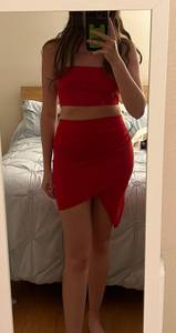 Nasty Gal Nast Gal Red Coord Skirt Set