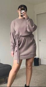 Boutique Neutral Sweater Dress