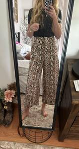 Snake Print Flowy Pants