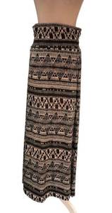 Black & White Aztec Print High Waist Maxi Skirt Size Small