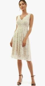 White Floral Lace Overlay Fit and Flare Dress- XL- NWT