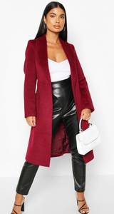 Petite Wine Wrap Pocket Wool Look Coat Size 4, XS