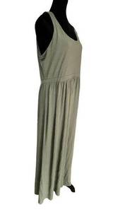 Loft Ann Taylor  Olive Green Sleeveless Stretch Maxi Dress Size Large