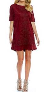 RED WINE CREWNECK DRESS (SzS)