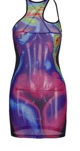 Body Heat Map Print Bodycon Dress, Small - NWOT