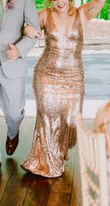 Rose Gold Sequin Maxi Dress