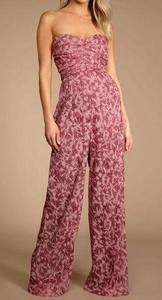 Lulu’s NWOT Lasting Love Mauve Ruched Strapless Wide Leg Jumpsuit S