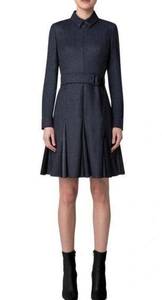 AKRIS PUNTO Fit-and-Flare D-Ring Belted Wool Dress, Size 4 New $1,390 (SOLD OUT)