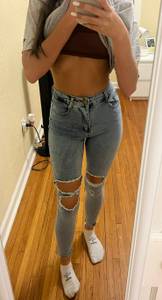 SheIn Blue Ripped Jeans