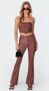 Edikted Leather Flare Jeans