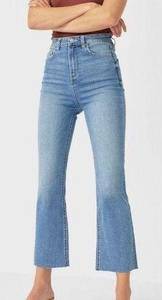 Cropped Flare Pale Denim Jean Size 2