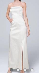 white satin midi dress