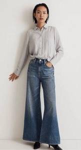 Madewell Crinkled Button-Up Shirt in Solstice