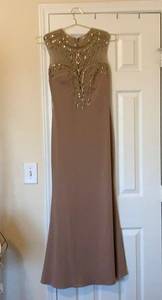 Abby‎ Paris mauve beaded fitted dress