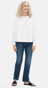 Eileen Fisher Organic Cotton Stretch Straight Leg High Rise Jean Slim Fit 12