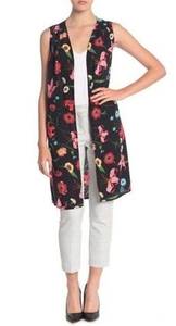 Pleione Floral Open Duster Vest