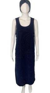 Retro Cabin Creek Women’s Blue Sleeveless Corduroy Maxi Dress