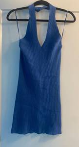 Boutique Blue Halter Dress