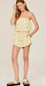 🍃LARGE CHALLIS ROMPER 🍃SOFT YELLOWS WITH CUTE FLORAL PRINT