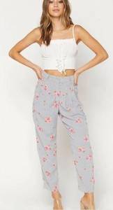 Flynn Skye Tanner Pant in Moon River Print Gray, White, Pink Size M