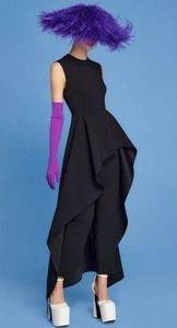 Solace London Soraya Peplum Jumpsuit in Black Sz 2