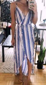 ASTR  the Label XS Striped Maxi Wrap Dress