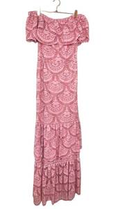 Gianni Bini Laney Tiered Lace Dress in Pink Off the Shoulder Ruffle Size Small