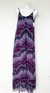 𝅺Planet BLUE peacock maxi Dress purple ONE SIZE off back