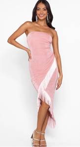 Hello Molly Pink Fringe Midi Dress