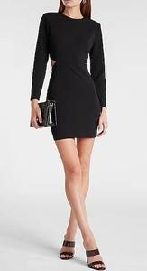 EXPRESS Black Side Cut Out Mini Bodycon Dress