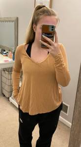 American Eagle Outfitters V Neck Long Sleeve