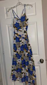 Blue And Yellow Floral Maxi Dress