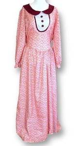 Forum Novelties Dress Retro Prairie Style Pink Maroon Floral Halloween Costume