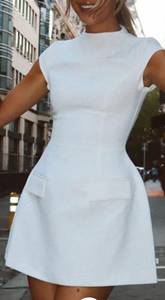 White a Line Mini Dress